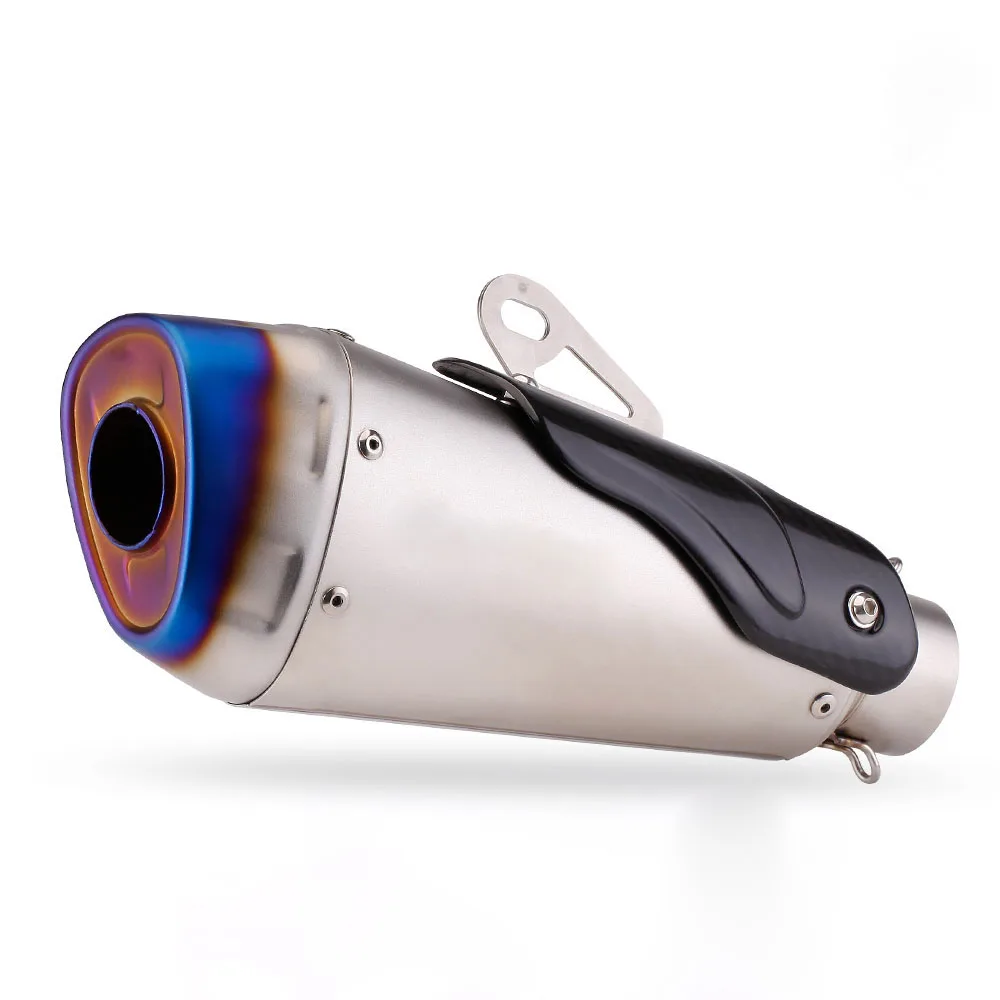 

STLF Universal 51mm Motorcycle Exhaust V4 Exhaust Muffler with Carbon Fiber Cover for Ducati V4 MT07 Z900 R1 Msx125 R25 R15V3