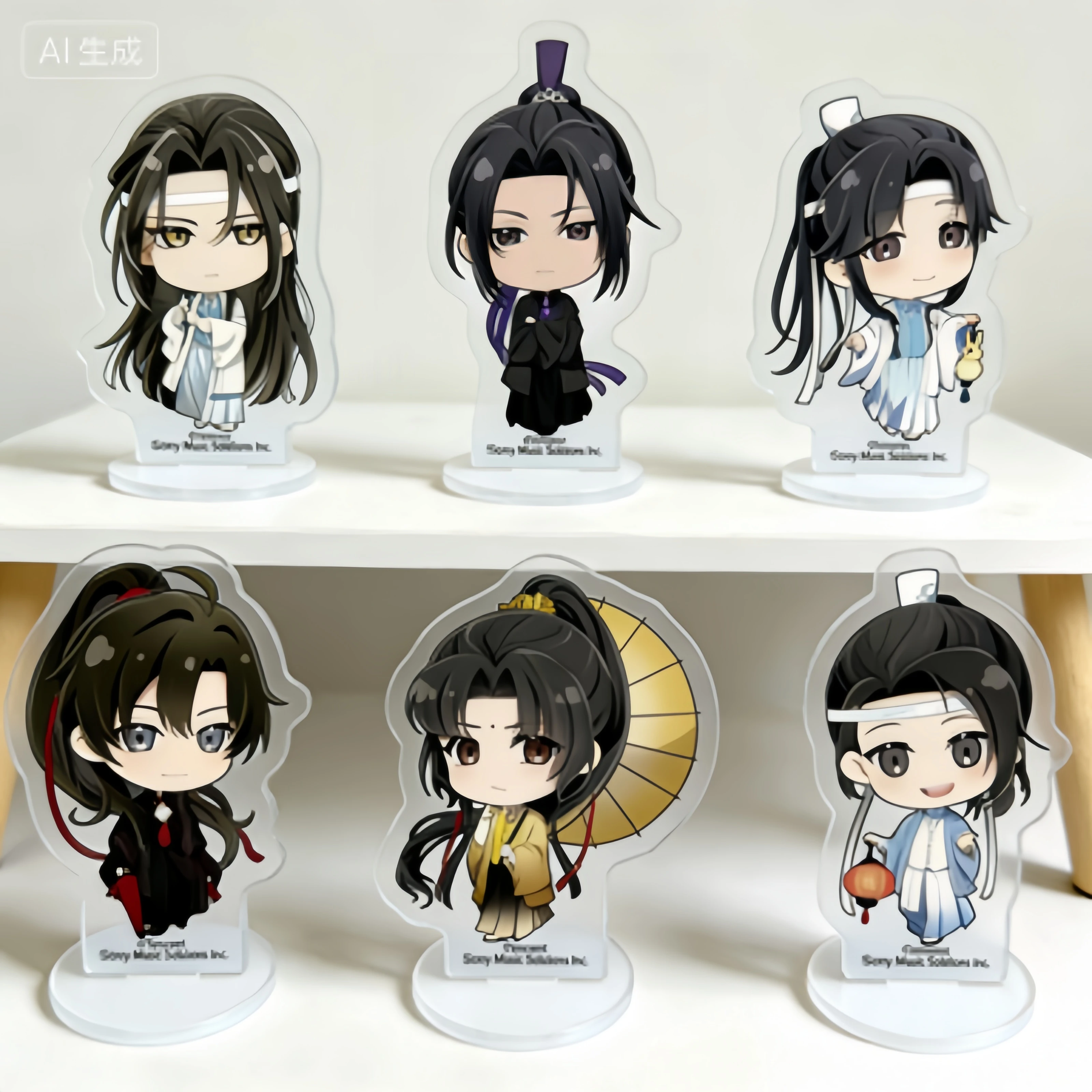 Wholesale Anime Mo Dao Zu Shi Magic Dao Patriarch Keychains Acrylic stand Wei Wuxian Lan Wangji Toy friend Gift Q Version 10cm