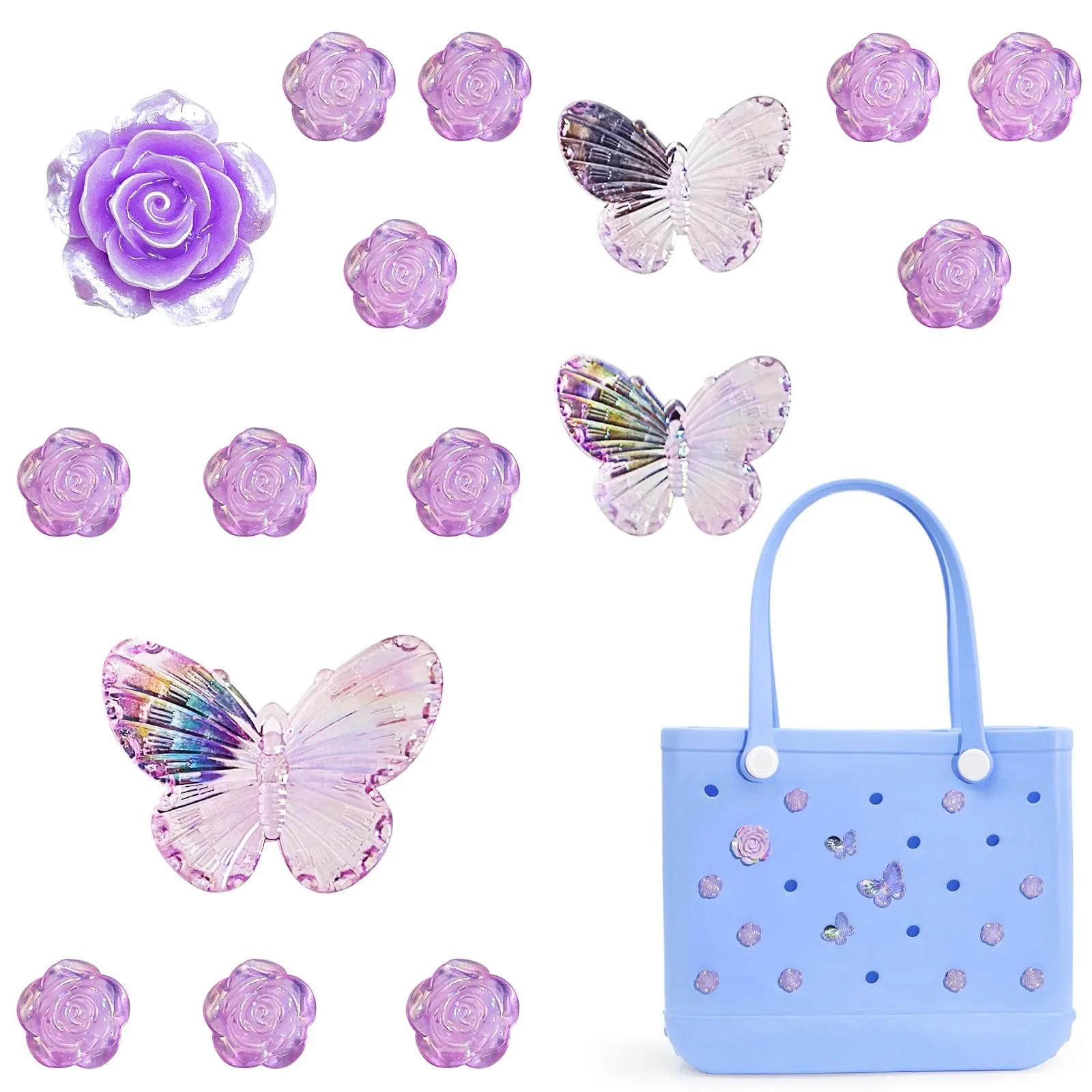 16pcs lot flower butterfly big size beach bag buckle charm c
