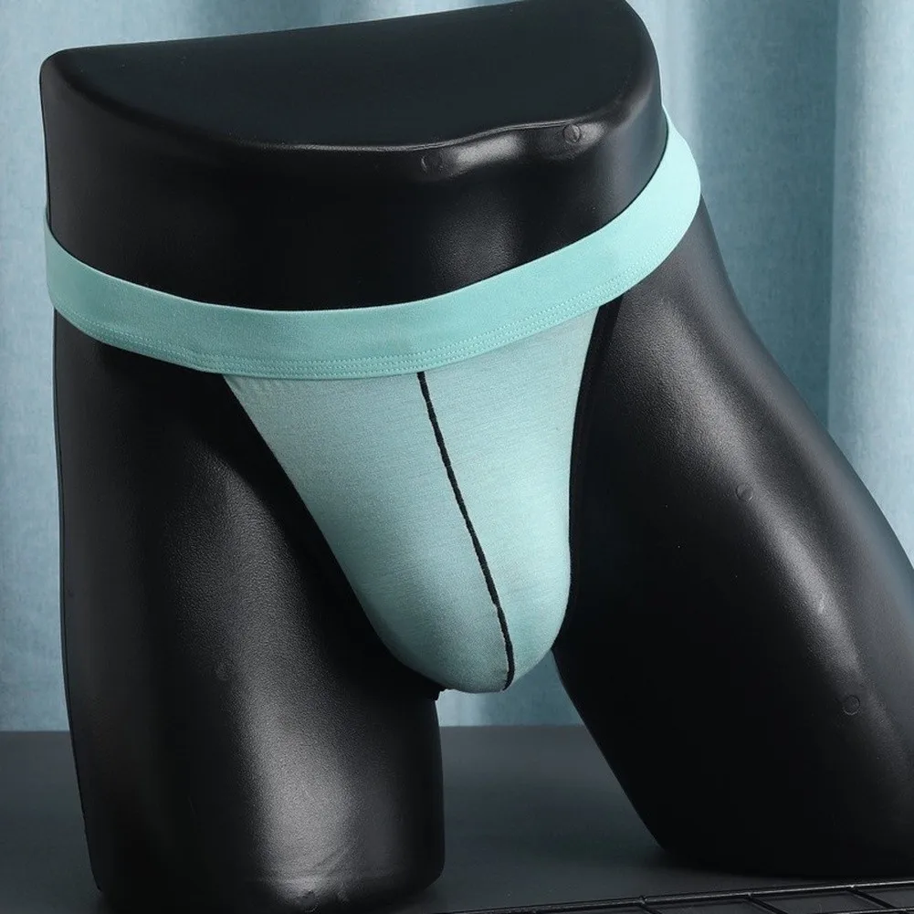 Men Fashion Casual Contrast Color Underwear Briefs Pouch High Fork Sexy Lingerie Panties Tangas Breathable Jockstrap