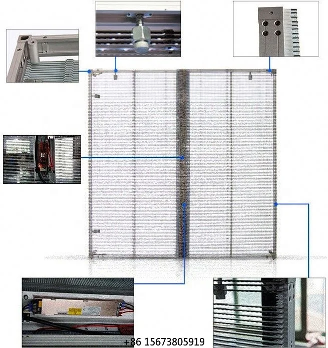 

Гибкий светодиодный дисплей P15.6 для витрин, рекламы на зданиях, прозрачный LED-экран, прозрачный OLED-экран