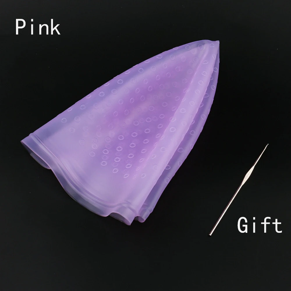 صالون سيليكون غطاء تلوين الشعر تسليط الضوء على غطاء قابلة لإعادة الاستخدام إبرة صبغ الشعر قبعة تصفيف الشعر أداة اكسسوارات الكي