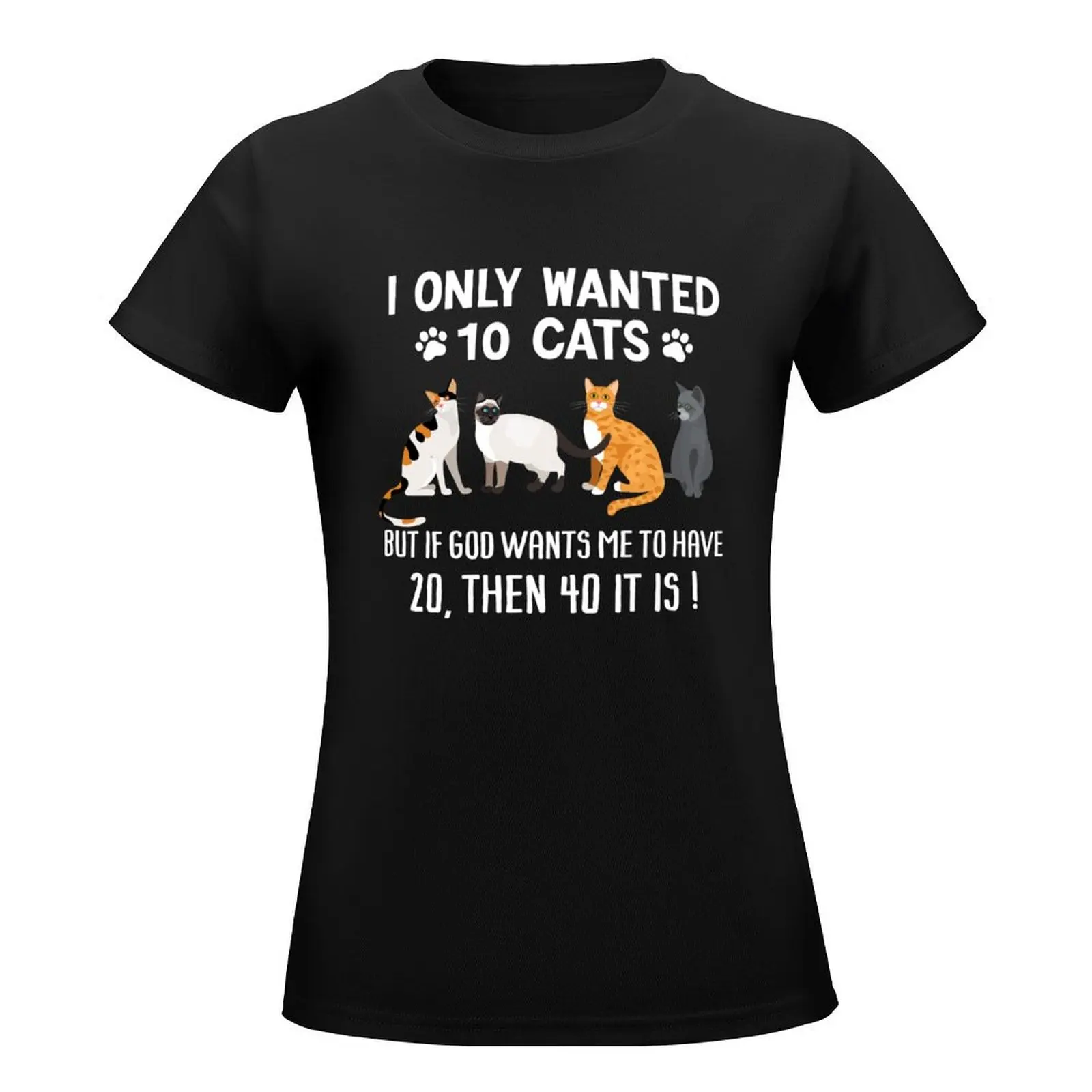 女性のための不要なTシャツ,楽しい猫の引用が付いた服,猫のギフト,動物のプリント,カスタマイズ可能なブラウス,10匹の猫のペットに適しています