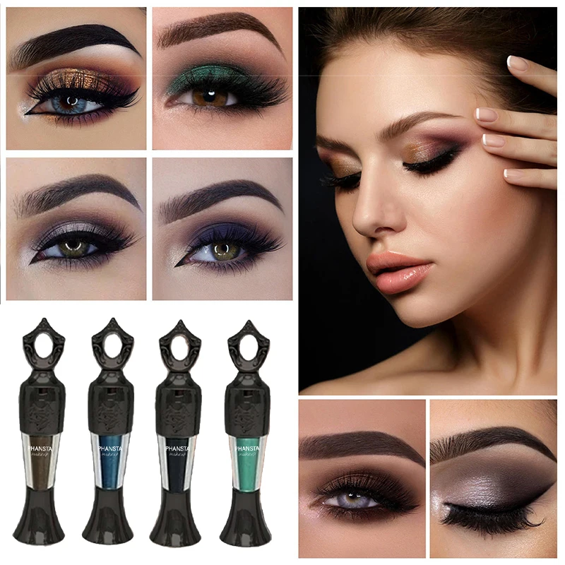 4color Retro Bottle Powder Eyeliner Mineral Powder Eye Liner Stick Waterproof Long Lasting Black Kohl Eyeshadow No Smudge Makeup