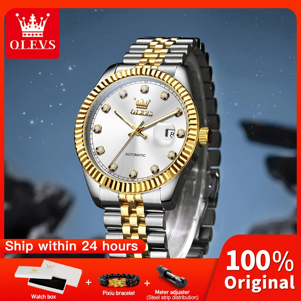 

Мужские часы OLEVS 6743, роскошные оригинальные деловые часы с механическим механизмом ﻿ 30M Водонепроницаемые светящиеся спортивные часы HD для мужчин