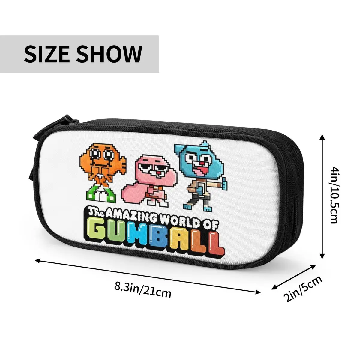 لطيف Gumball 8 بت RPG لعبة فيديو مقلمة قلم رصاص الحقيبة صندوق القلم سعة كبيرة حقيبة الطلاب مدرسة مستحضرات التجميل القرطاسية