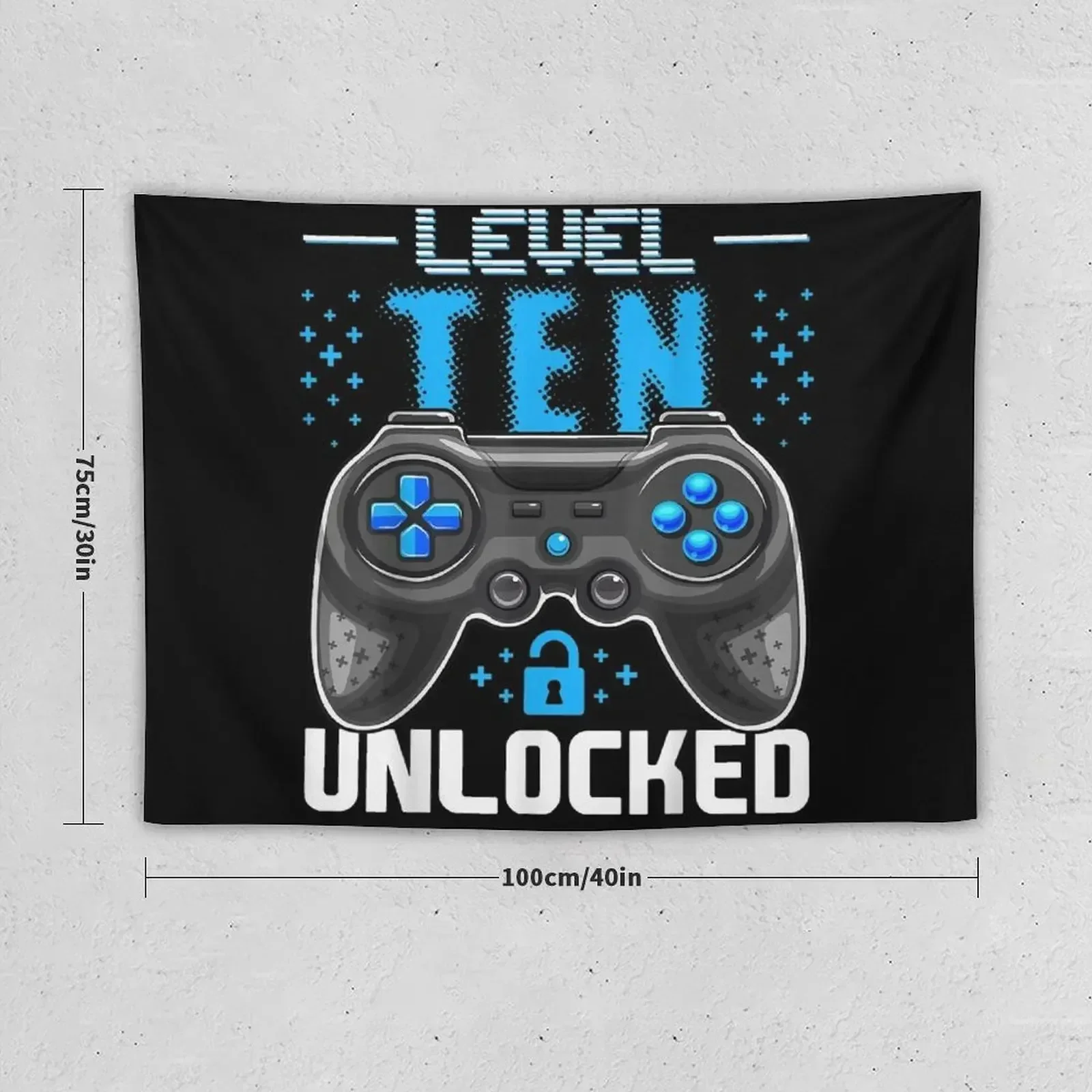 Level 10 Unlocked Video Gamer Tapestry Cute Decor Decorative Wall Wall Hanging Decor Things To The Room Tapestry