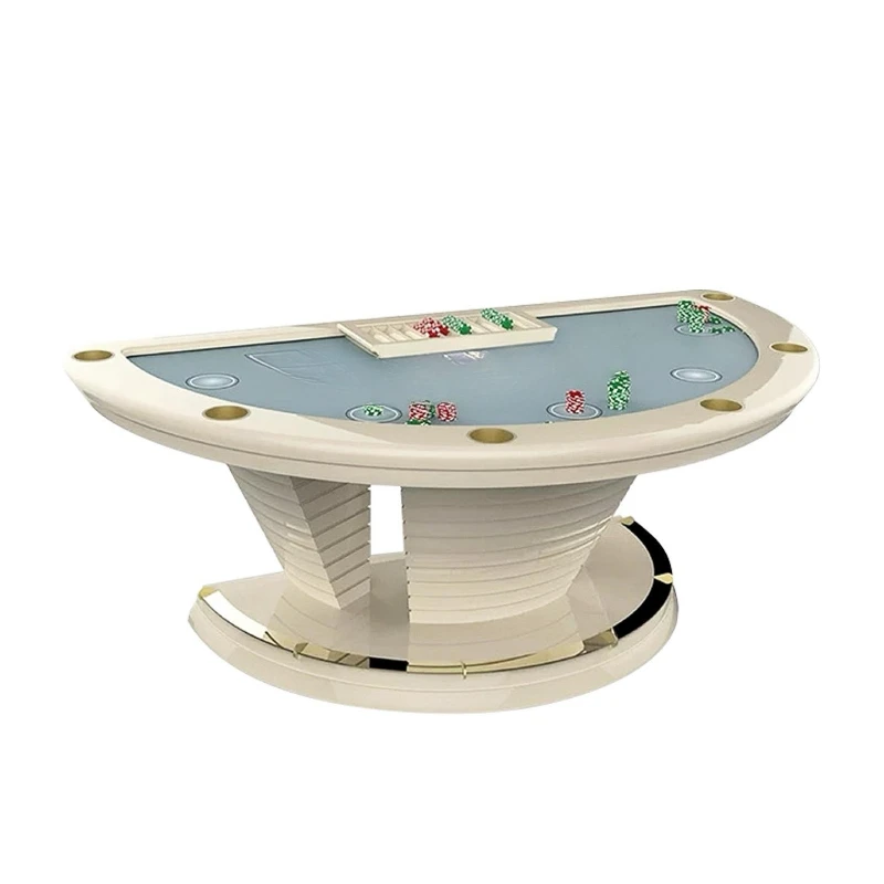 طاولة البوكر نادي متعدد اللاعبين الترفيه رقائق فيلا خشب متين طاولة شطرنج شبه مستديرة
