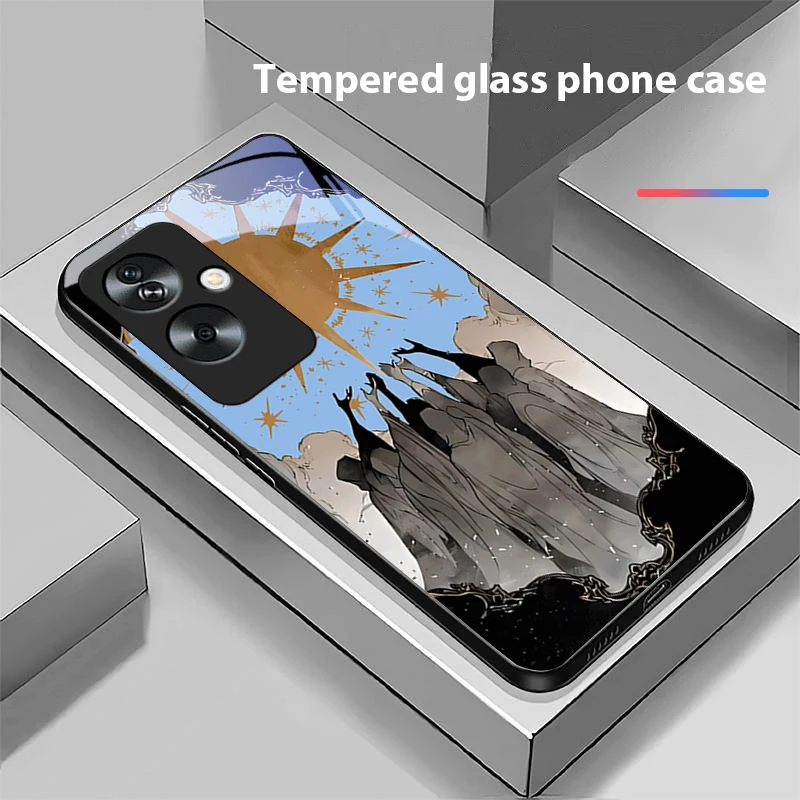 Many Lights Of Hope For Oppo A79 5G 58 78 74 60 4G Reno 11F Realme GT 6 11 Note 50 10 C55 X2 Tempered Glass Black Phone Case