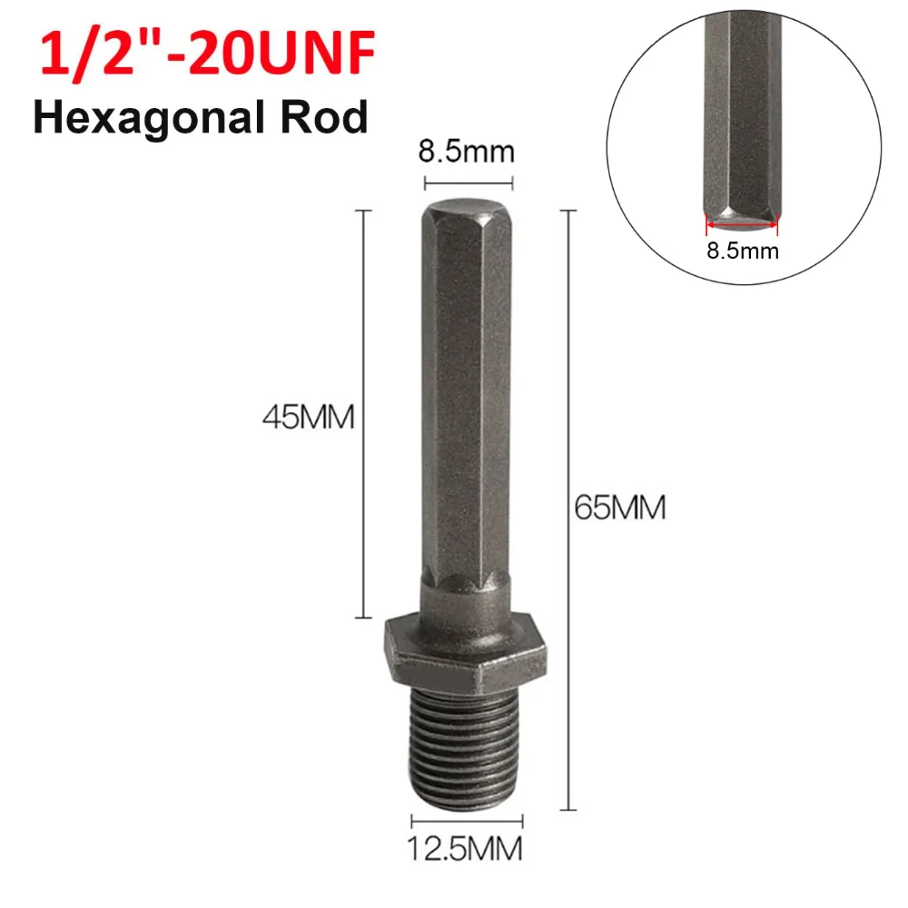 1/2-20UNF 3/8-24UNF Hexagon Transfer Head Adapter for Electric Hammer Drill