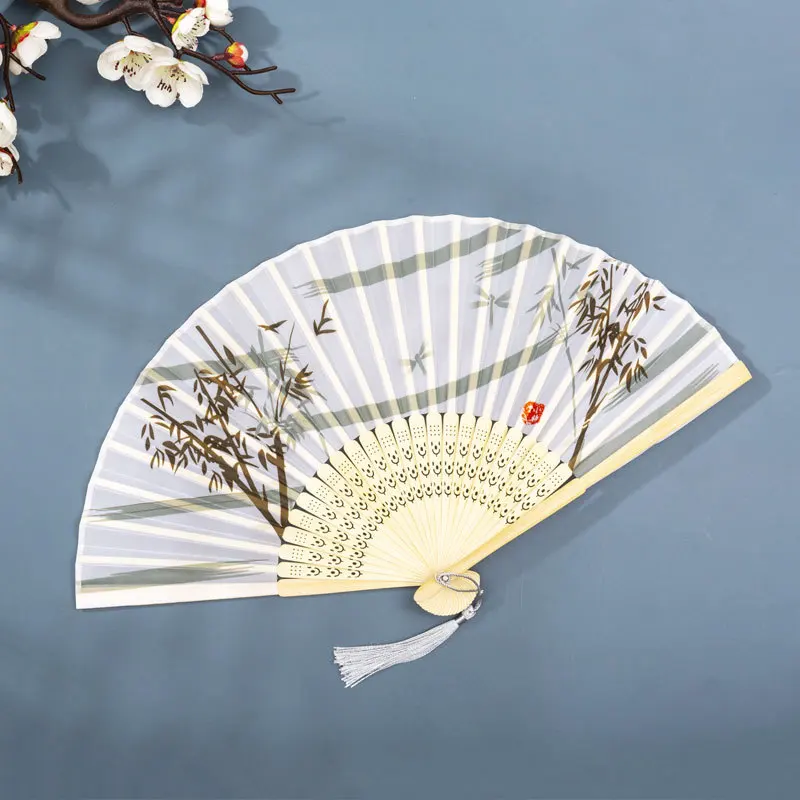 Japanese Folding Fan Handmade Decorative Kanagawa Waves Foldable Fan Handheld Vintage Hand Fans For Women Portable Folding