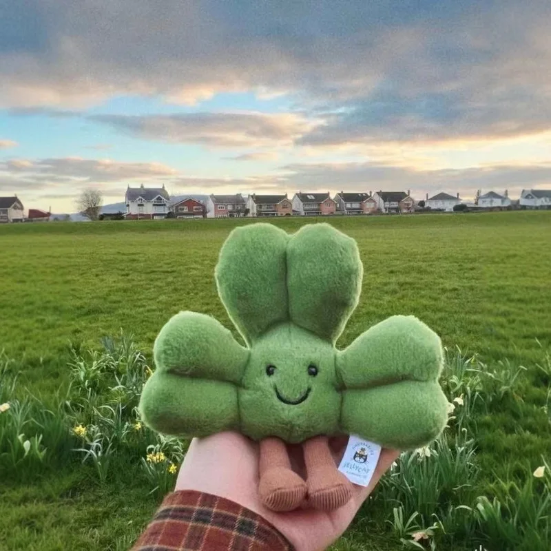 Jelly Cat-muñeco de trébol de 11cm, decoración del hogar, juguete de peluche interactivo para perros y gatos, regalo de vacaciones para mascotas, edición limitada de Irlanda