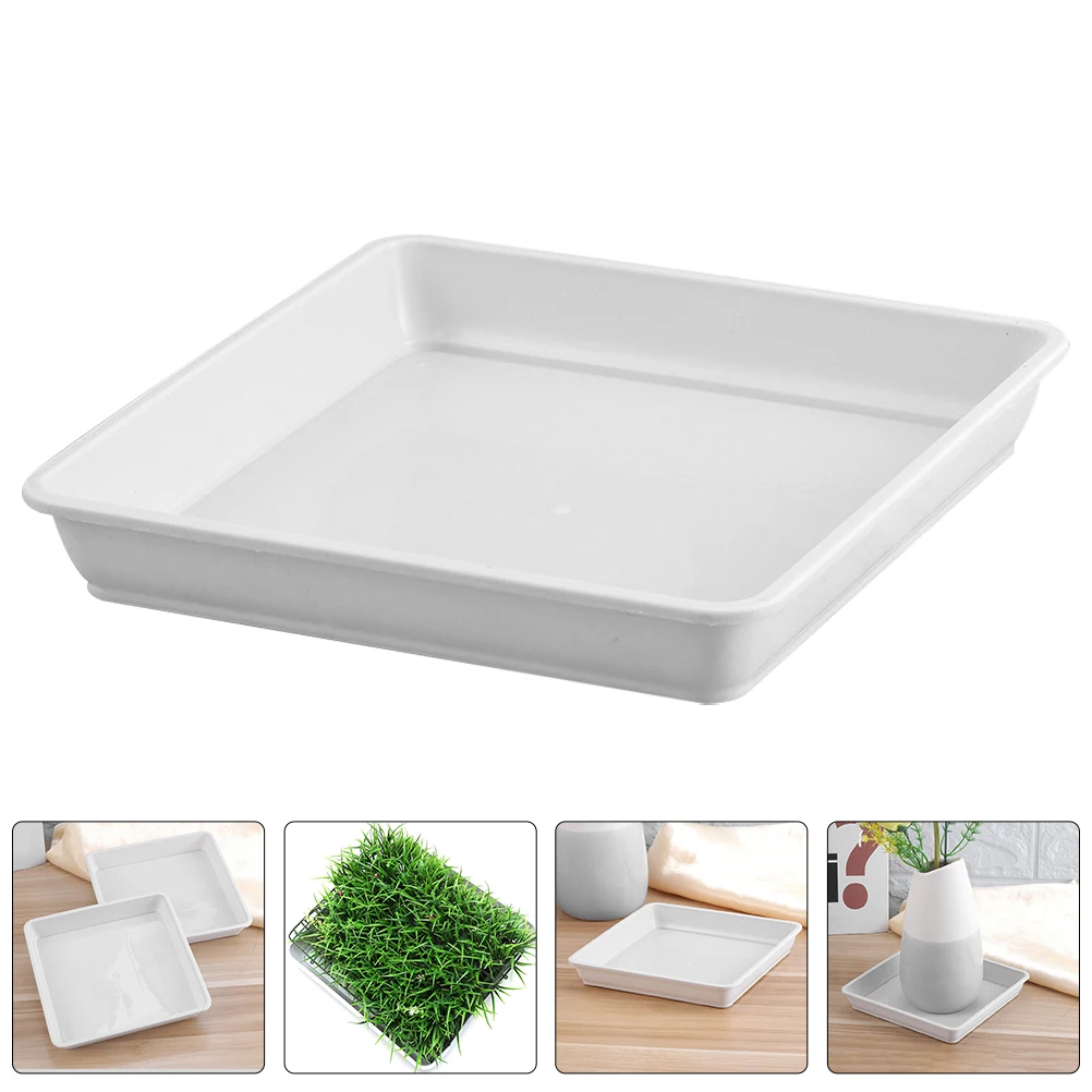 

Pot Saucers Flower Bottom Mat Plants Planter Tray Pad White Drip Trays for Potted