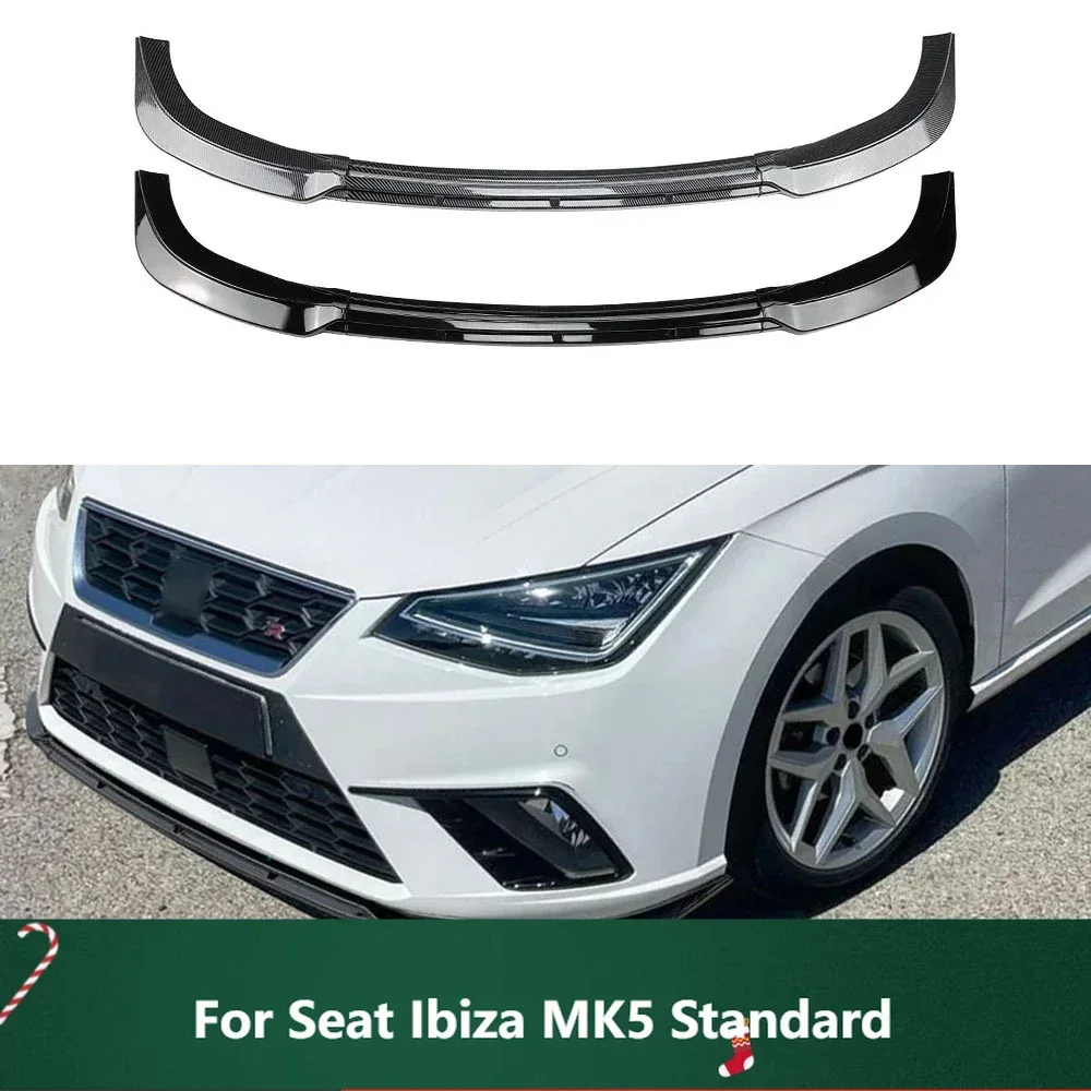 

New！Car Front Bumper Lip Splitter Diffuser Cover Spoiler By Gloss Black Carbon Fiber ABS 2018 To Up For Seat Ibiza MK5 Standard