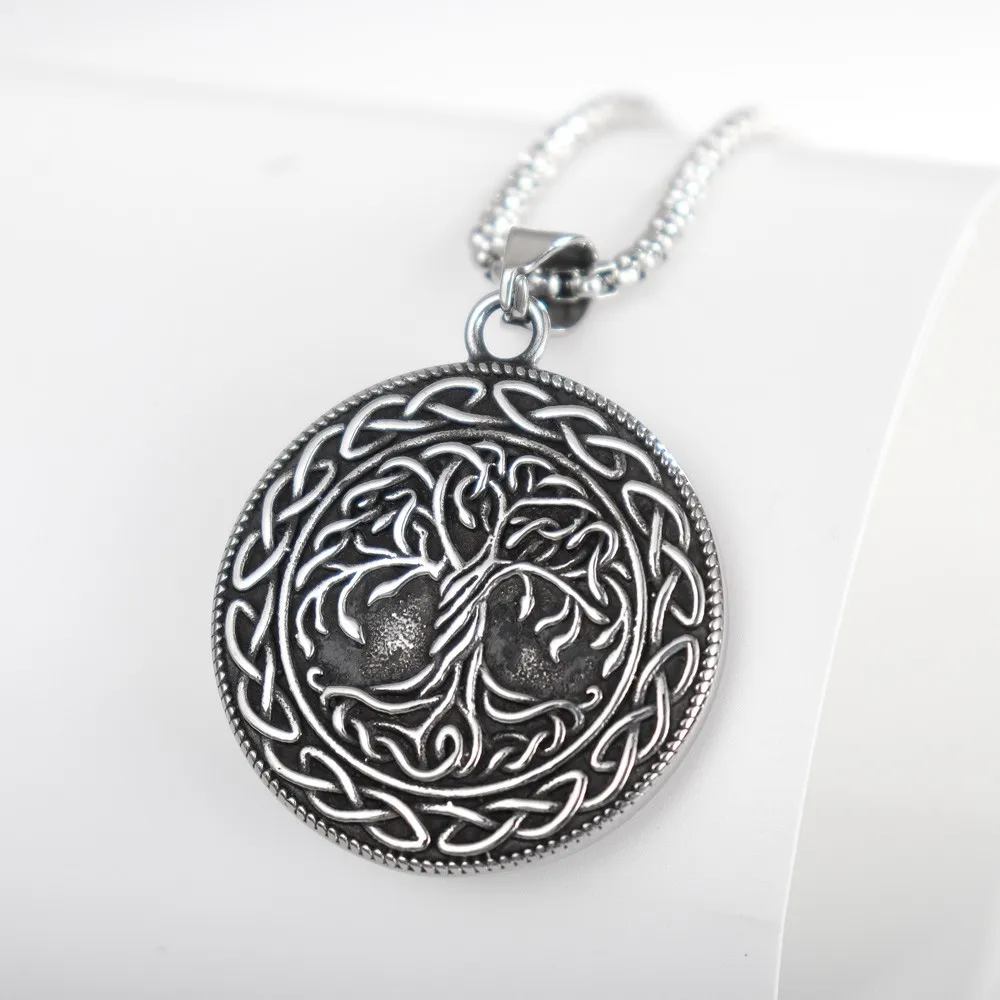 Vintage Viking Tree of Life Pendant Charm Men's Necklace Christmas Gift Valentine's Day Gift Protector Jewelry Accessories