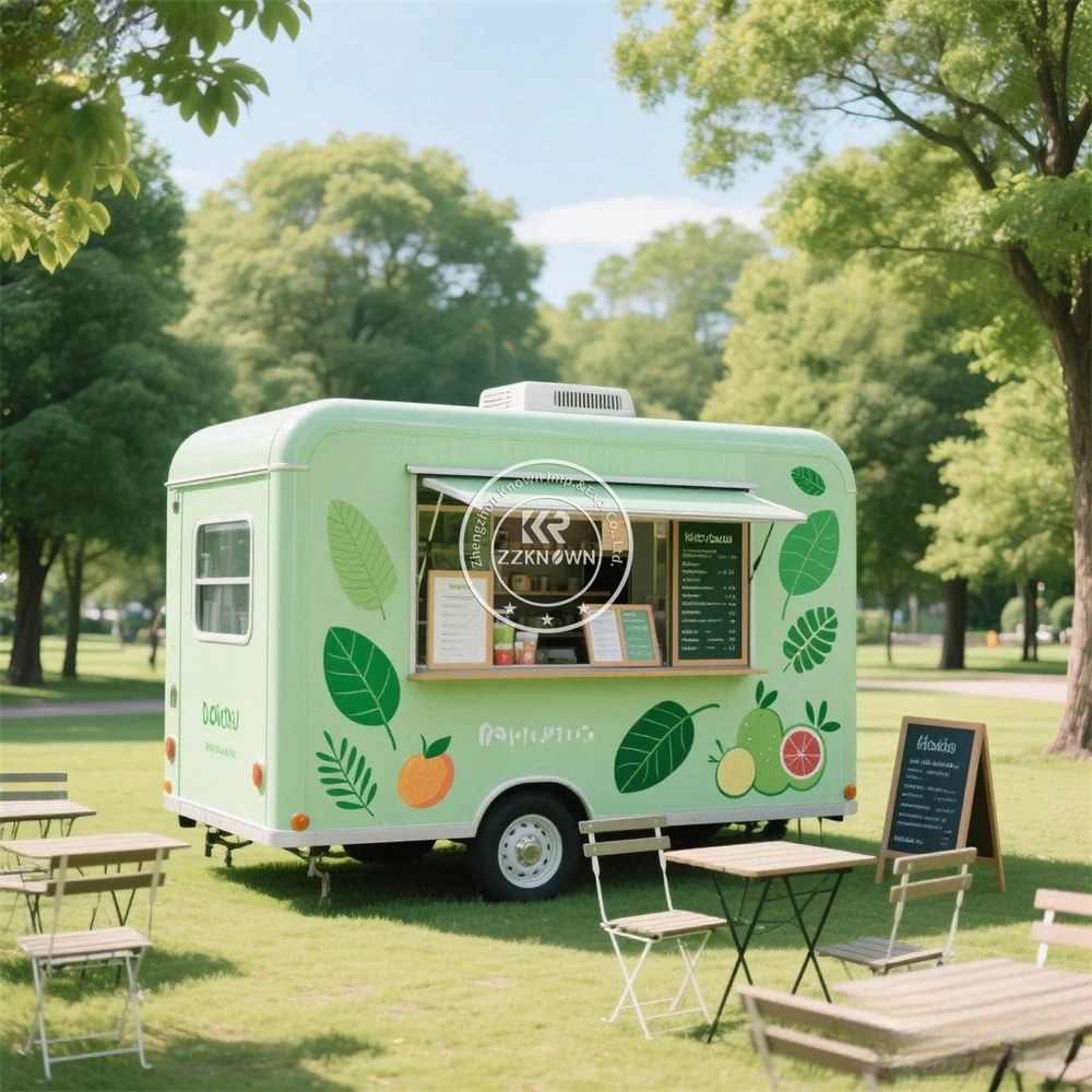 

Customized Color Mobile Fast Food Truck Fully Equipped Coffee Shop Ice Cream Hot Dog Cart Concession Food Trailer For Sale