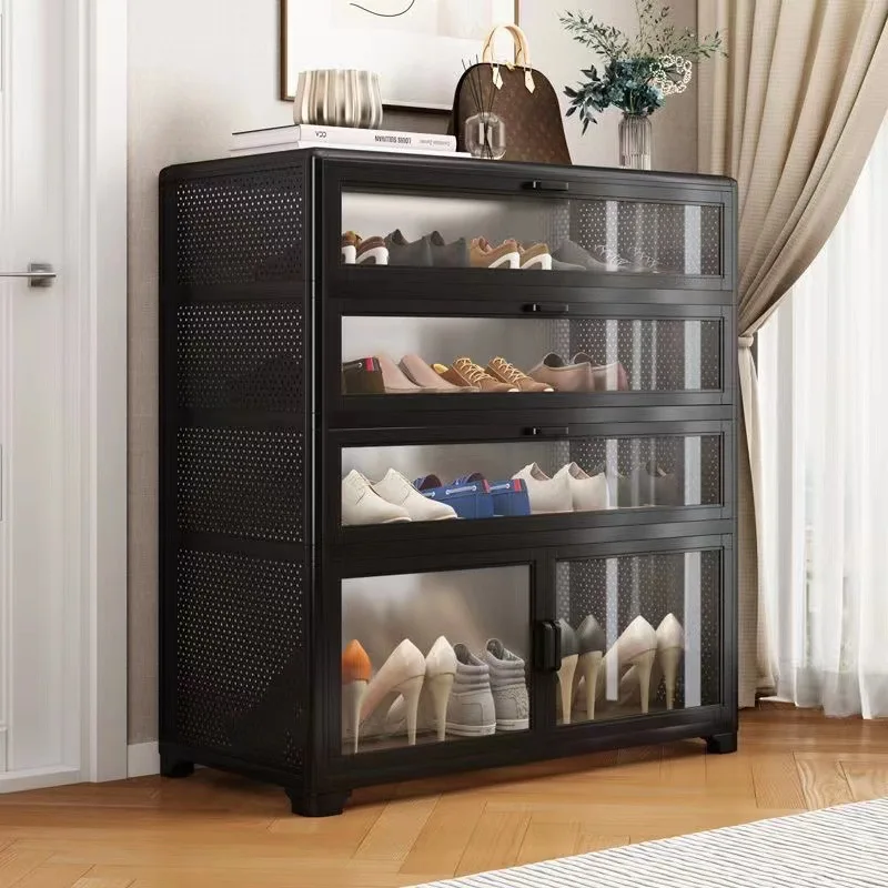 Aluminum alloy shoe cabinet storage cabinet household entrance cabinet shoe rack large capacity dustproof multi-layer storage