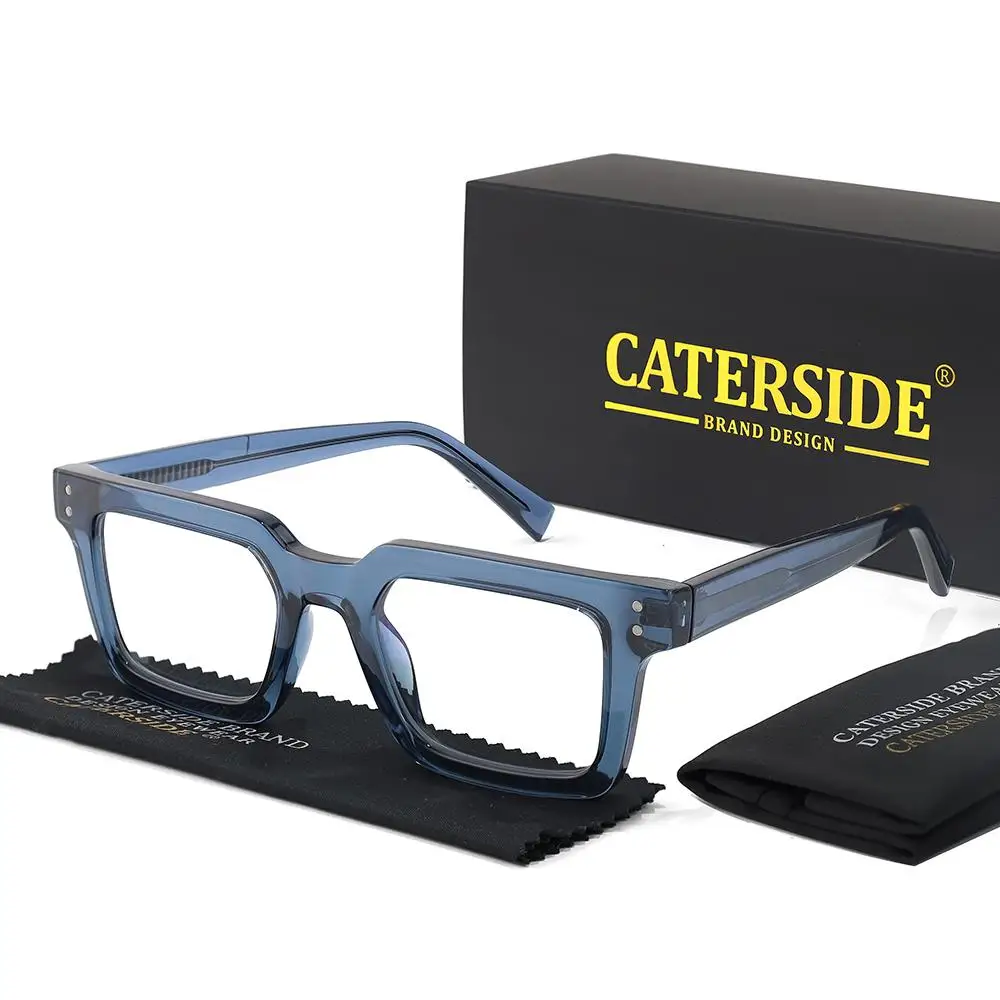 CATERSIDE Retro Herren Anti-Blaulicht-Brille Hochwertige Tr-90 Eckige Brillengestelle Damen Computer-Lese-Schutzbrille – Detail 8