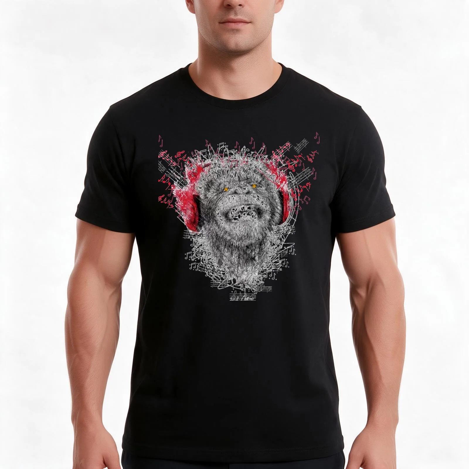 Sounds Monkey T-Shirt Summer Casual Cotton Tee Oversized Streetwear Tops Vintage Graphic Print Loose Fit Short Sleeve