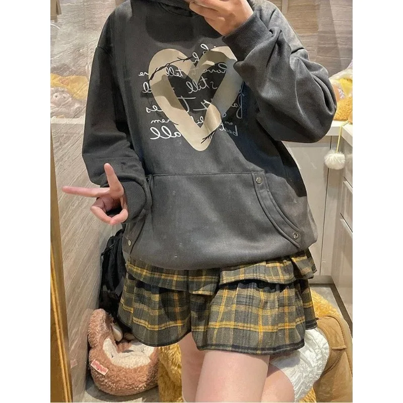 Japanese Y2k Cute Ruffled Plaid Skirt Punk Rock Subculture Cake Skirts Japanese Preppy Style Casual Summer 2024 Women Skirts