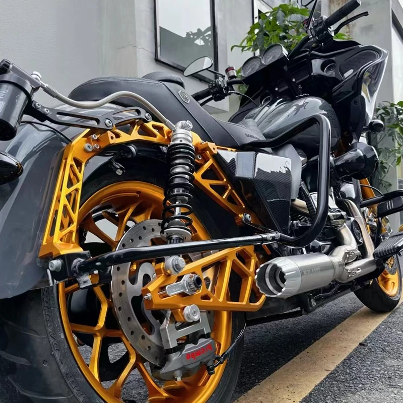 Motorcycle 2-in-1 Full Exhaust System Complete Muffler Fit for 2017-up Harley Davidson Touring Road Glide Street Glide Road King