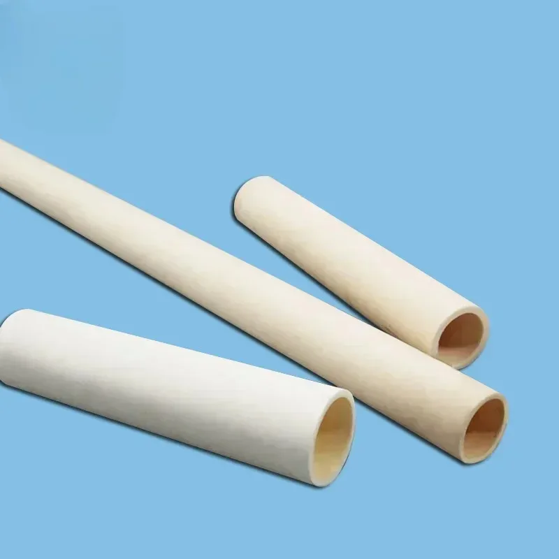 High Temperature Resistant 1800℃ Alumina Ceramic Flange Tube, 99.9% Purity, OD**ID*L=50*40*1000mm, Survival Materials Included