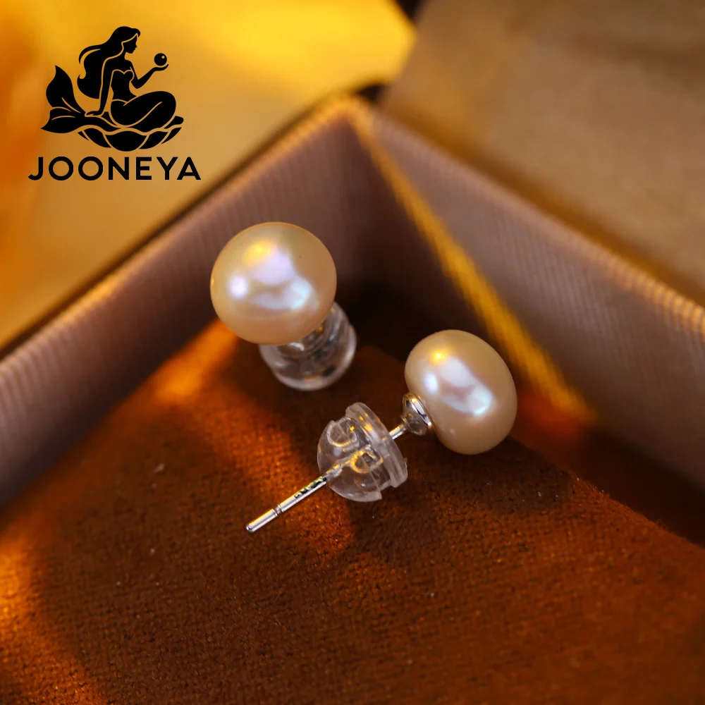 

Серьги-гвоздики из натурального пресноводного жемчуга для женщин, классические белые серьги с натуральным жемчугом 925, ювелирные изделия, подарок на день рождения для жены и девушки