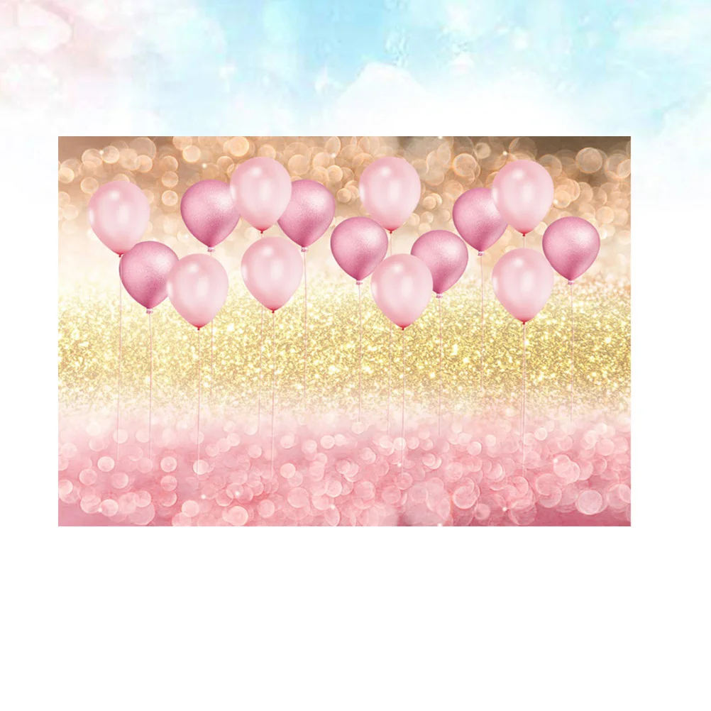 

1Pcs Write Backdrop Cloth Pink Balloon and Facula Design for Photography Video Studio Decorations Professional Amateur