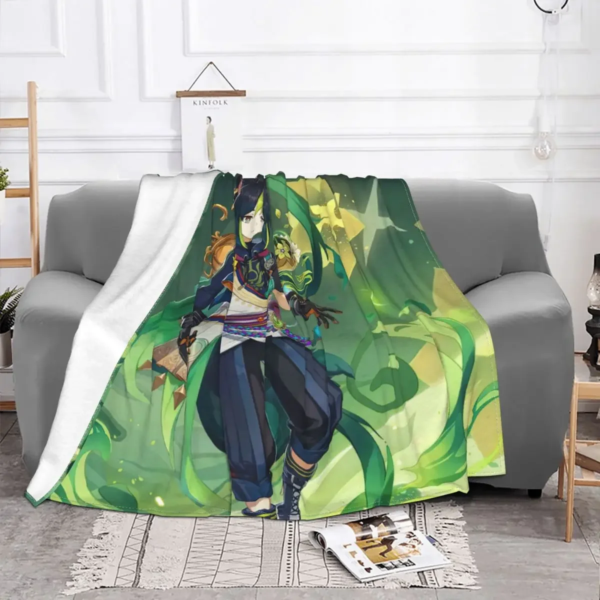 Tighnari Nahida Cyno Layla Nilou Dori Collei Genshin Impact Blankets Flannel Anime Throw Blankets for Home Restaurant Decoration