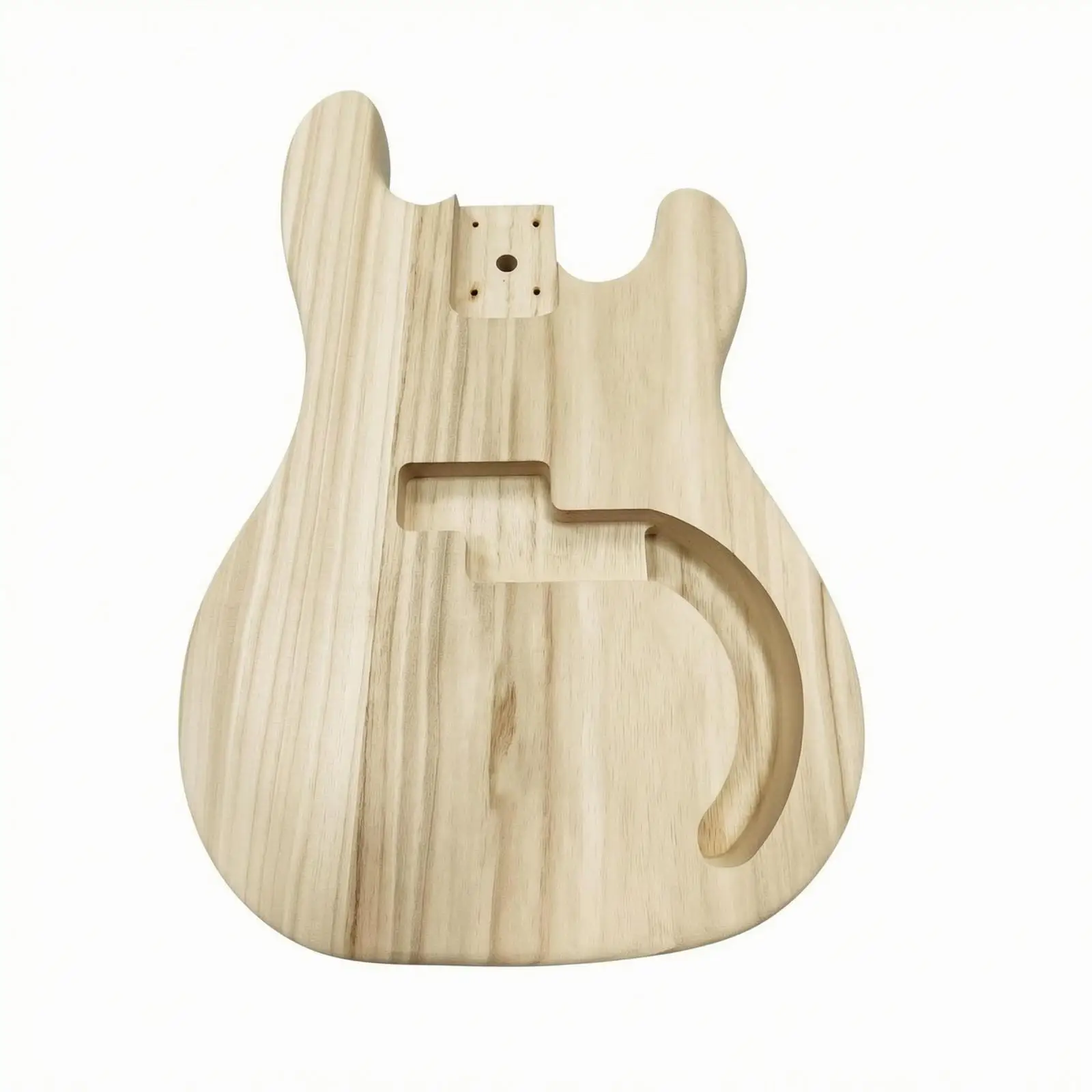 Electric Bass Guitar Body Blank Pre-drilled Paulownia Wood Unfinished Part for DIY Accessories and Bass Project