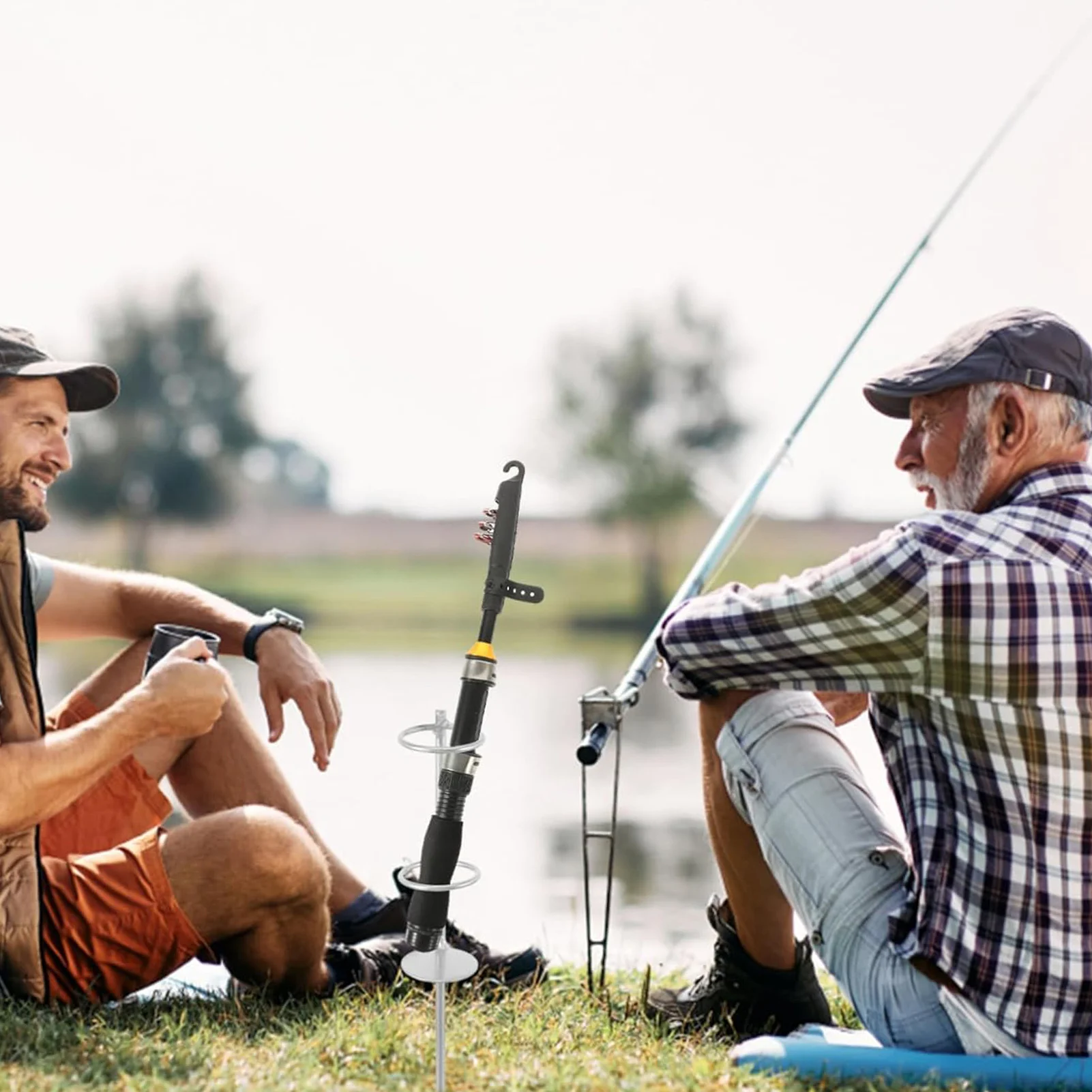 

30/40/50cm Fishing Rod Holder Durable Thickened Metal Fishing Rod Ground Insertion Portable Outdoor Fishing Rod Support Bracket