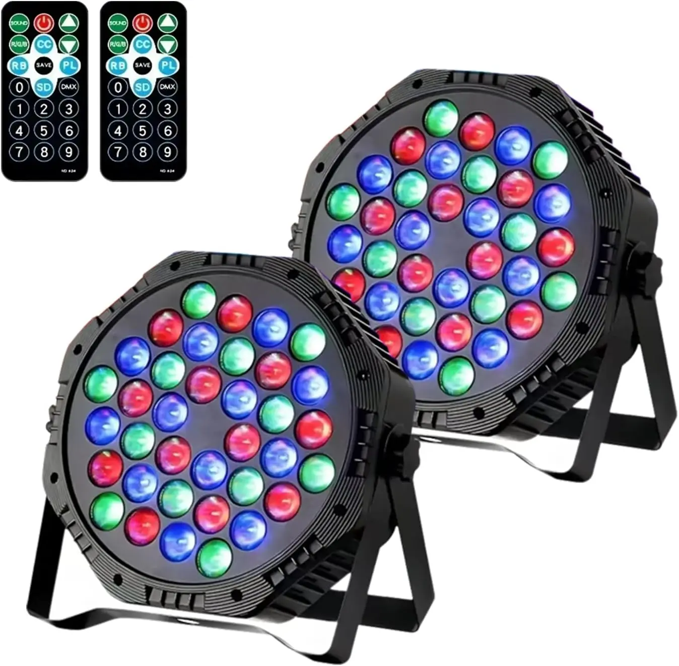 

Stage Lights, Dj Party Lights, 36 Led Par Light with Remote & DMX Controlled - 2-Pack-（DJ - Party）