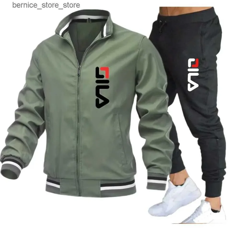 New Spring and Autumn Men\'s Sportswear 2-piece Set, Jacket+Pants Sportswear Set, Men\'s Fashion Clothing Brand Sportswear Set