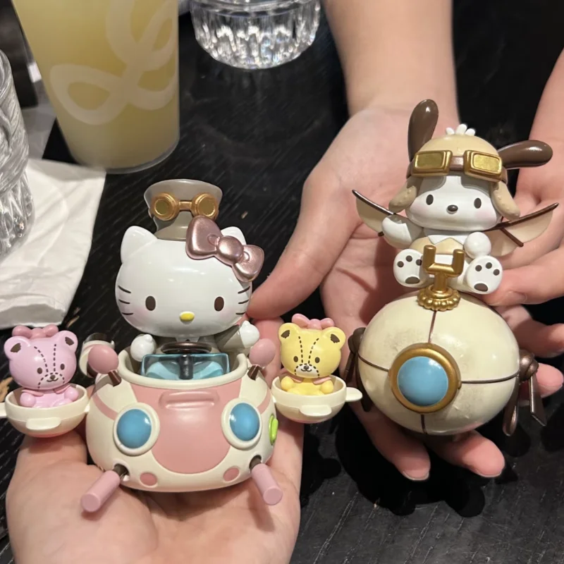 Anime Sanrio Blind Box Family Steampunk Series Anime Figure Kawaii Kuromi Decor Mystery Box Guess Bag Model Doll Girl Gift Toys