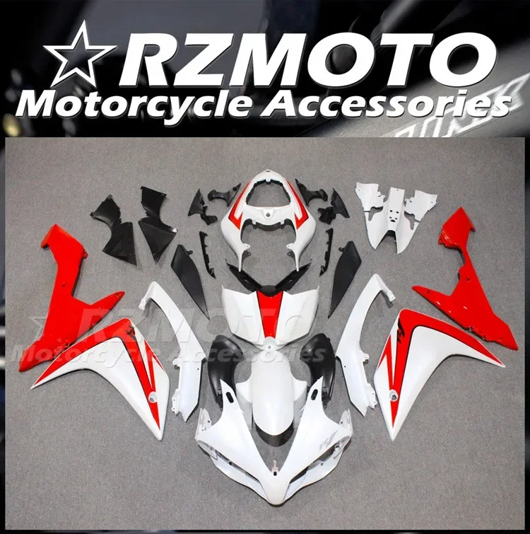 

4Gifts New ABS Motorcycle Whole Fairings Kit Fit For YAMAHA YZF-R1 R1 2007 2008 07 08 Bodywork Set Cool Red White