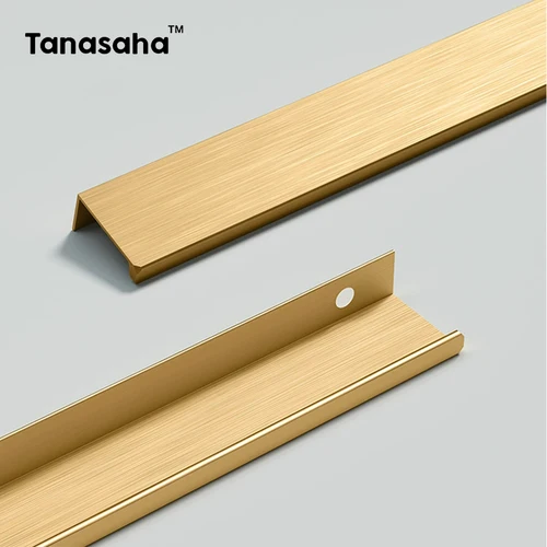 Tiradores ocultos para gabinetes de cocina, cómoda, cajón y armario, manija de puerta de armario de aleación de aluminio, herrajes para muebles