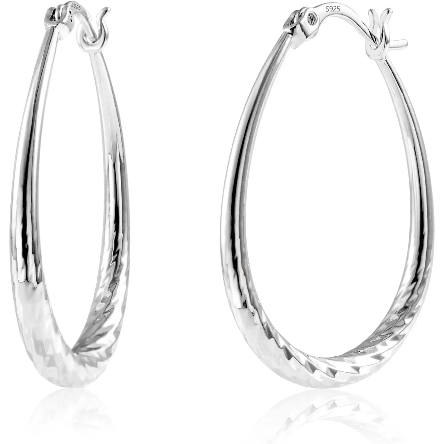 Fansliver S925 Sterling Silver Hoop Earrings Stylish 14K Gold Plated Teardrop for Women Vintage Hoop Earrings Cartilage Jewelry