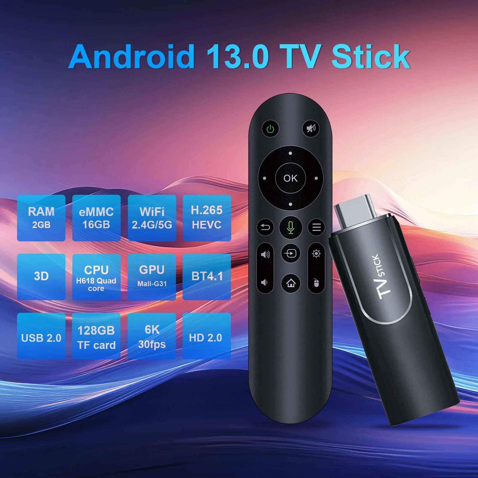 

MX10 ATV TV Stick Android 13 HD 6K 3D TV Box 2.4G&5G HDR10+ BT4.1 Voice Assistant Control Media Player TV Top Box