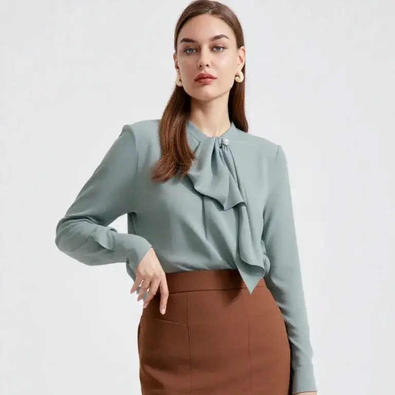 

Винтажные женские блузки однотонного цвета с бантом, модные свободные летние рубашки в корейском стиле, повседневные женские топы с длинными рукавами