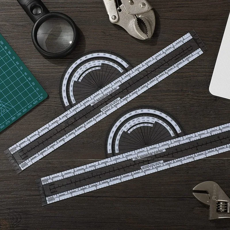 Herramienta de trazado de trazador de aviación, trazador WAC, gráficos de navegación aérea, accesorios de piloto, plástico para navegación de pilotos, 2 piezas