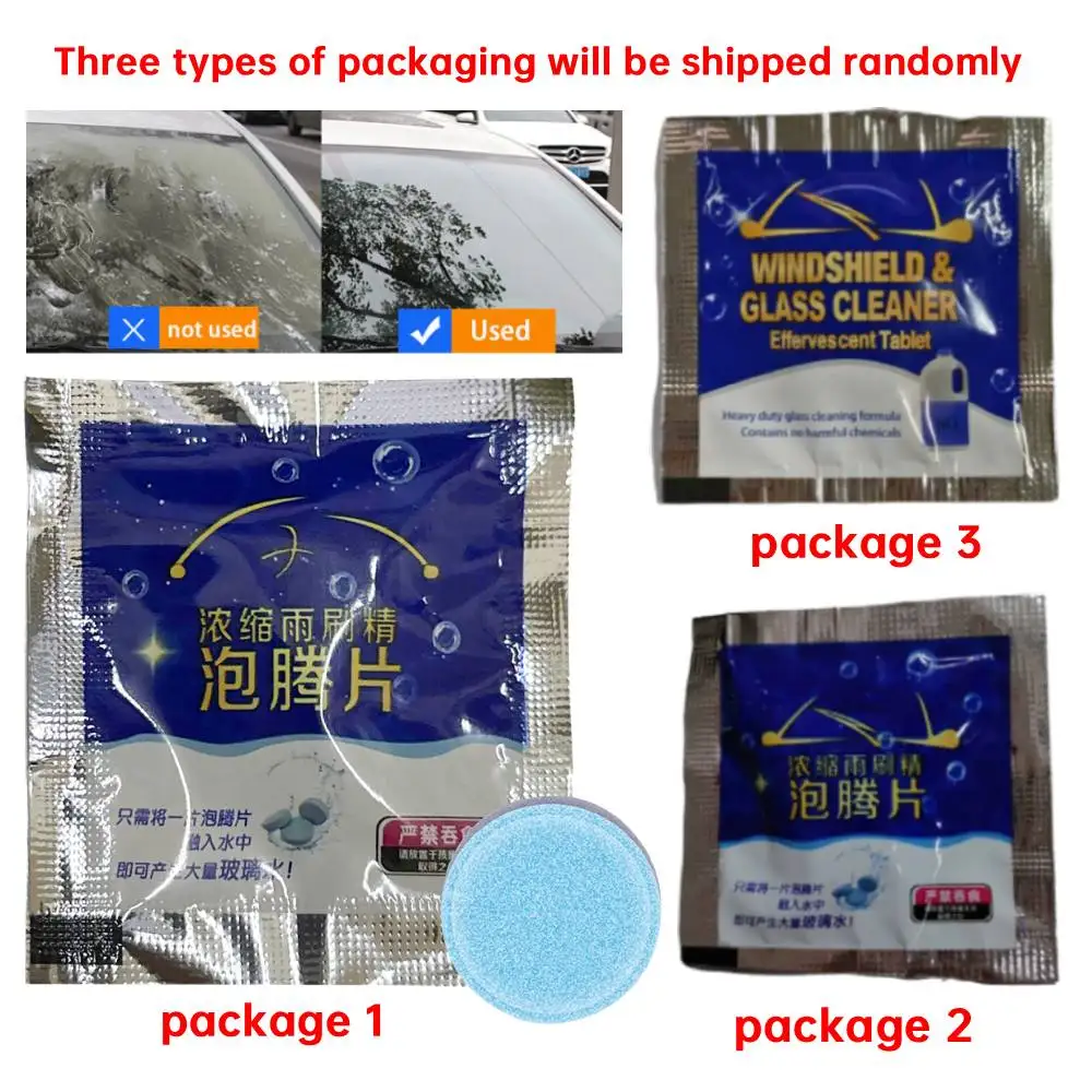 250-10PCS Solid Car Windshield Cleaners Effervescent Tablets Windscreen Window Glass Dust Wiper Car Wash Tool Car Accessories