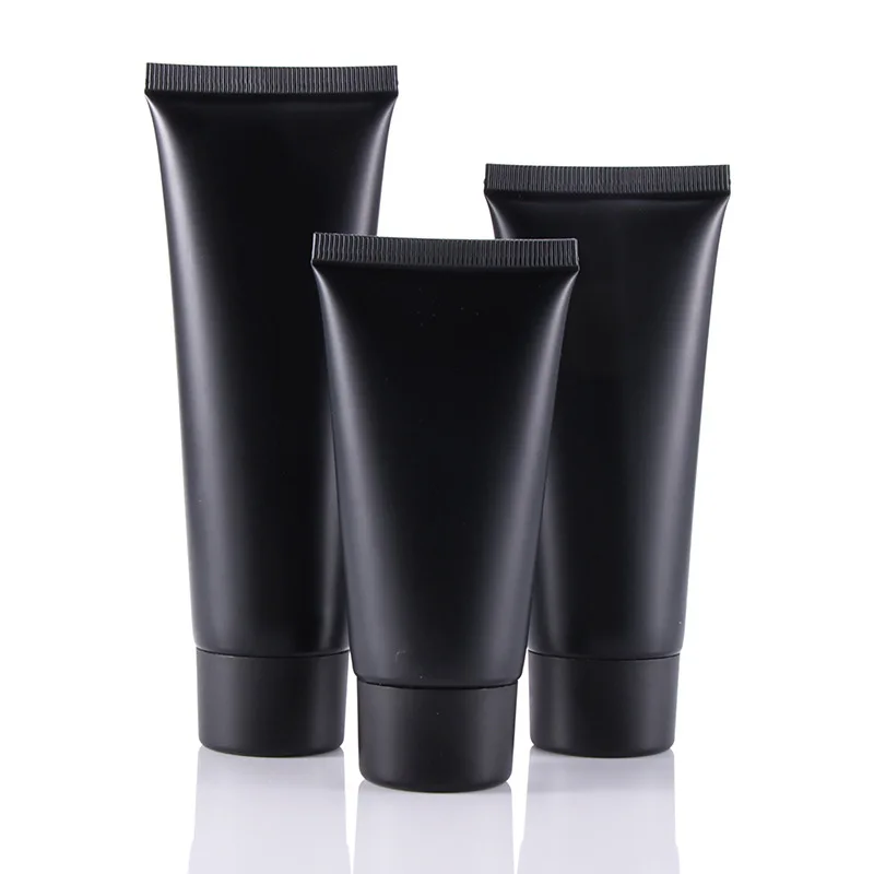 1Pcs Black Plastic Soft Tubes 50g60g80g Empty Cosmetic Cream Emulsion Lotion Packaging Containers Cream Bottlle with Gold Cap