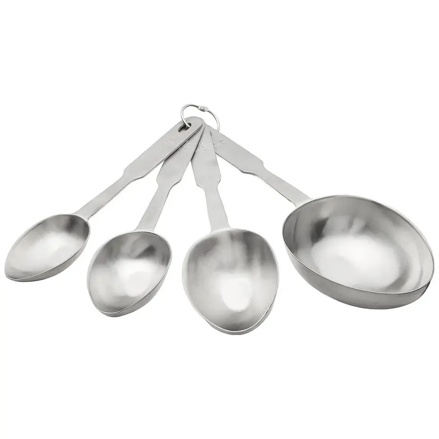 

Stainless Steel 4 Pc Measuring Cup Scoop Shaped Set Metric Equivalents, Silver, 10.5 x 3.5 x 2 inches
