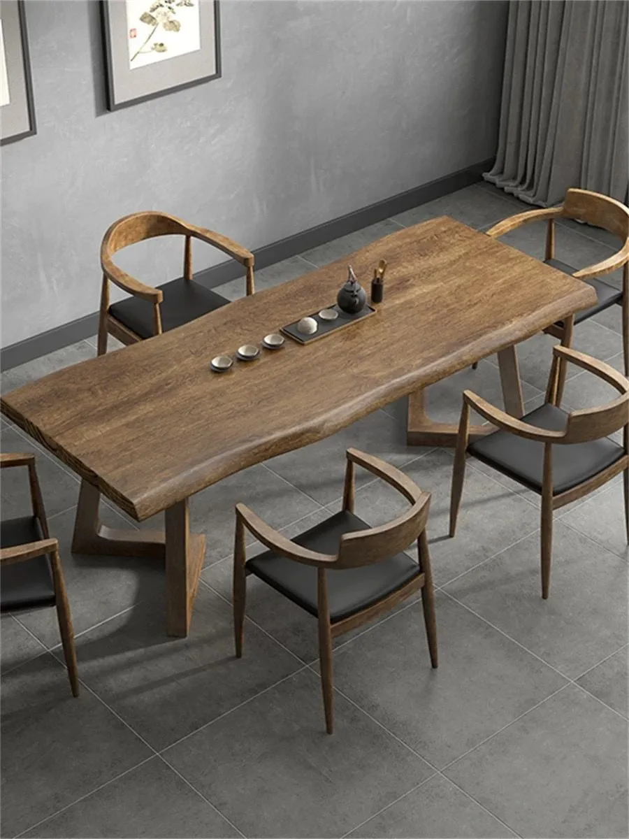 طاولة شاي وكرسي من الخشب الصلب الصيني الجديد، طاولة شاي لتناول الطعام المنزلية القديمة، متكاملة مزدوجة الأغراض #6