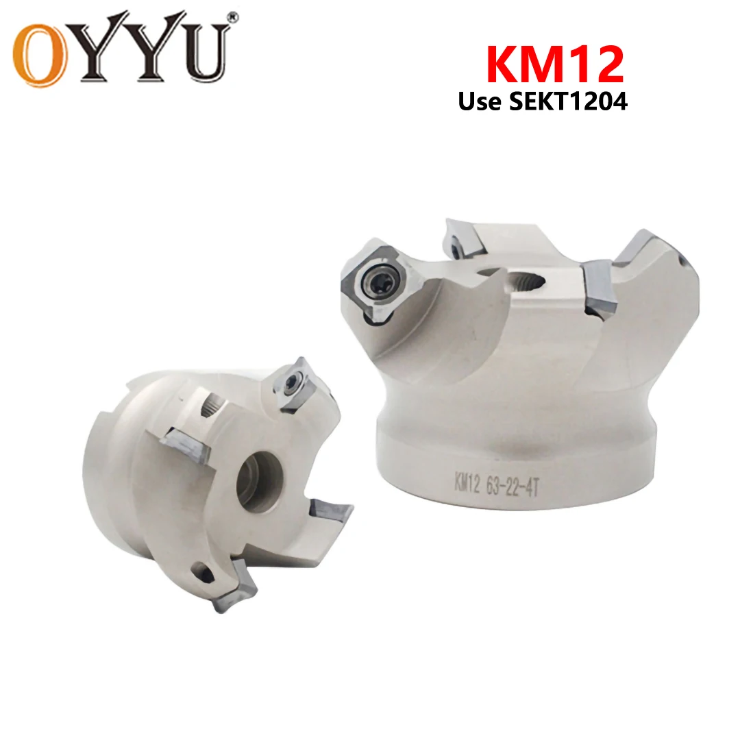 

OYYU KM12 50-22-4T 45 Degree Face Tools Holder Head Shoulder 50 63 80 100 mm CNC Indexable Toolholder SEKT1204 Adapter Inserts