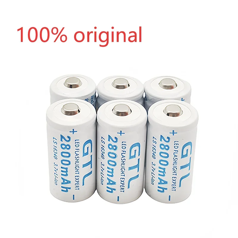 3.7V CR123A RCR 123 ICR 16340 2800mAh 3.7V For Safety  lpega Camera Rechargeable Battery Lithium Ion L70 +Charger