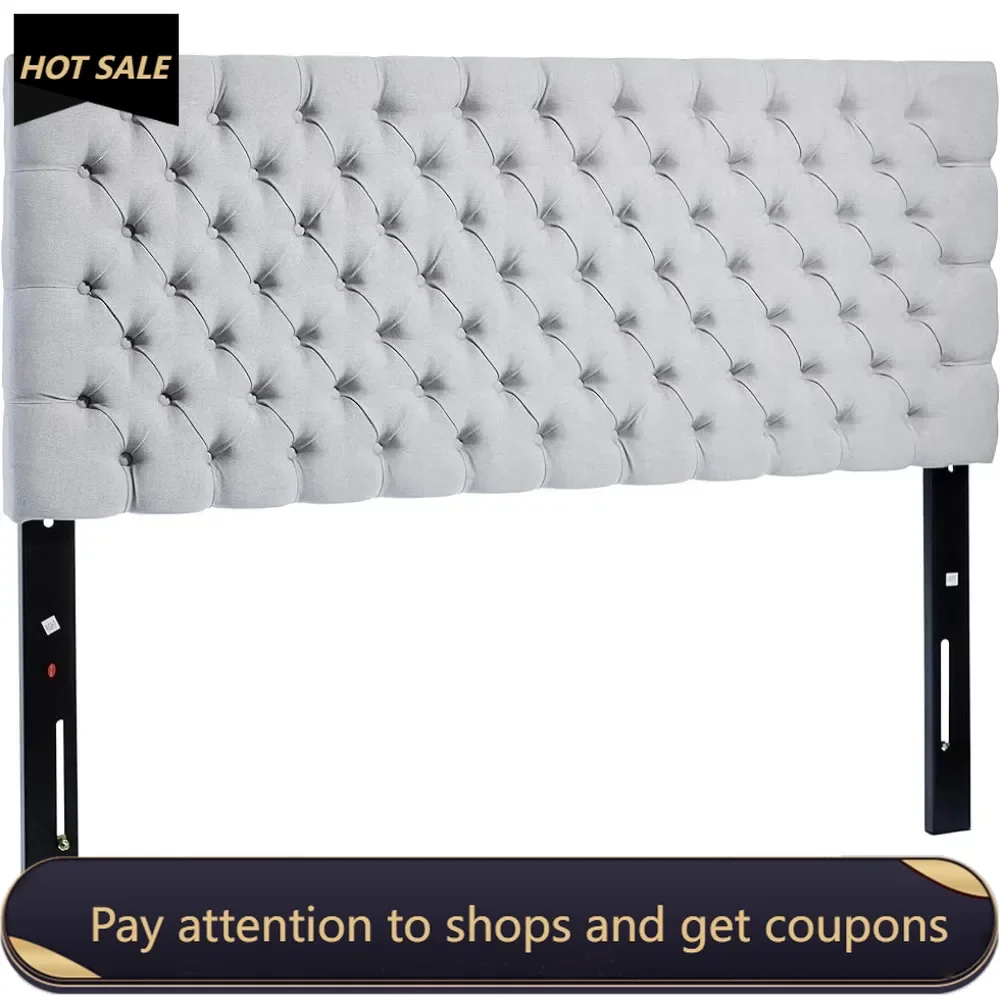 

Fabric Headboard Home Bed Headboards for Beds Queen / Full Light Grey Freight Free Sofa Bed Base and Frame Mattresses Bedhead