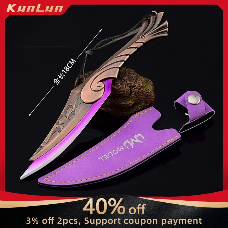 Valorant Melee Weapon Ignite Fan 18cm Metal Katana Model Safety Karambit Game Peripherals Combat Knife Collectible Toys Boy Gift