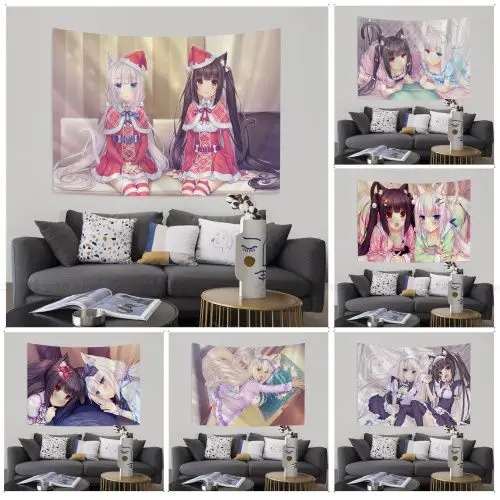 

NEKOPARA Anime Tapestry Chart Tapestry Home Decoration hippie bohemian decoration divination Wall Hanging Home Decor