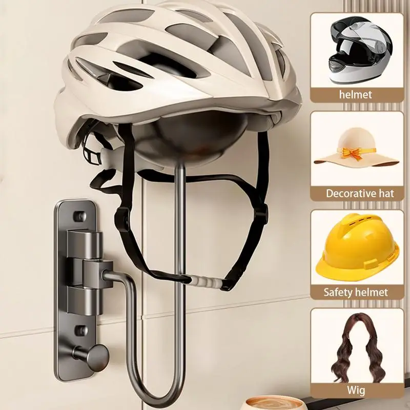 Wall Hat Holder Metal Motorcycle Wall Headgear Holder 180 Degree Rotation Motorcycle Hanger Stand Hat Display Rack For